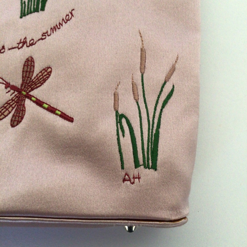 RARE ANYA HIMDMARCH PINK SATIN EMBROIDERED MINI HANDBAG - Picture 7 of 16